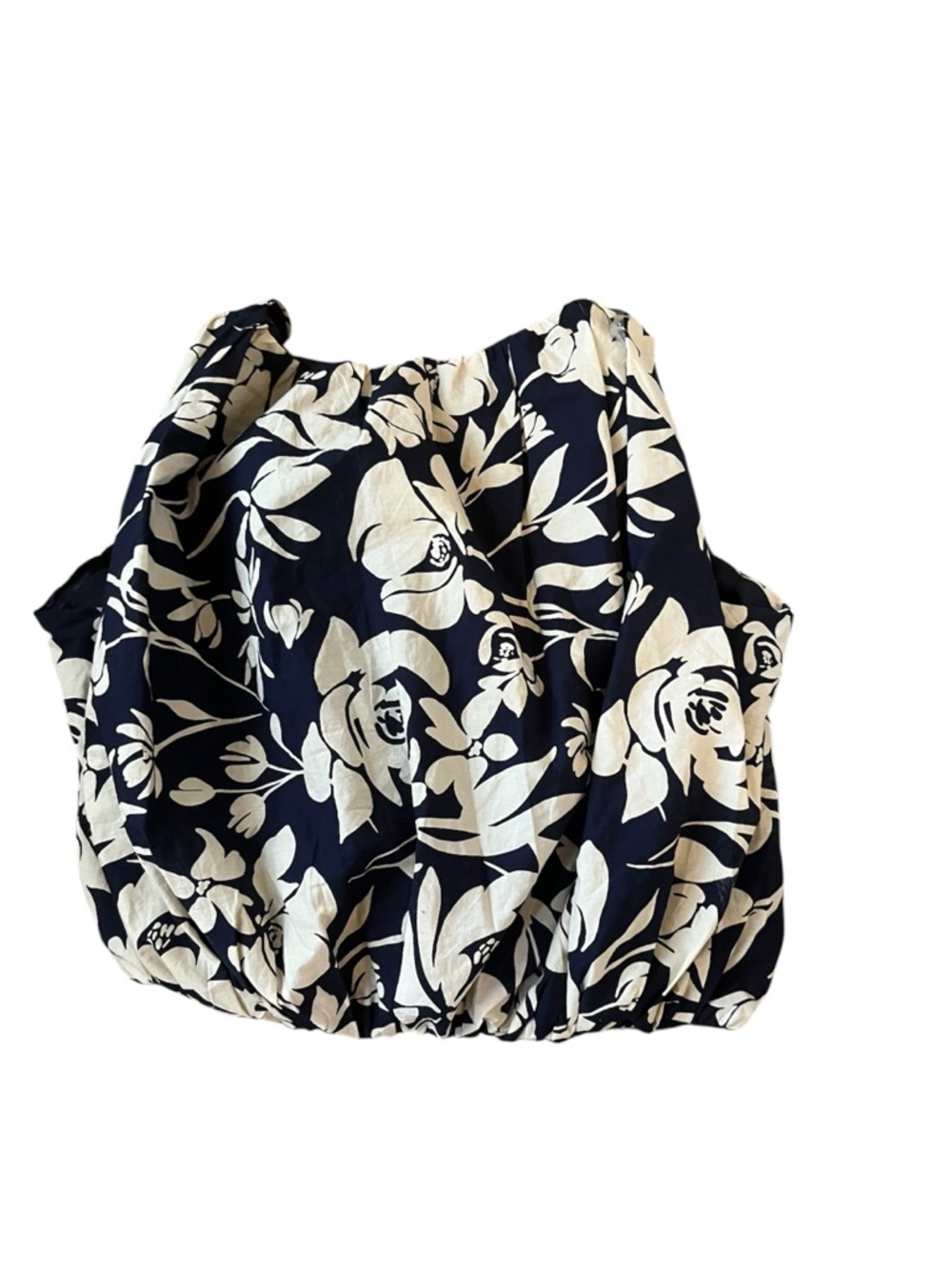 Navy Floral Square-Neck Crop Top - Picture 4 of 4